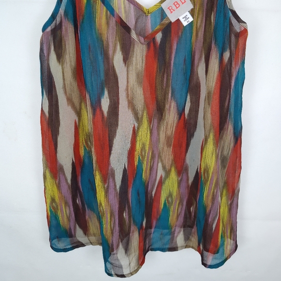 RBL Colorful Tank Top Blouse Size XS | Party Going Out Summer Spring Boho Casual - Picture 2 of 4